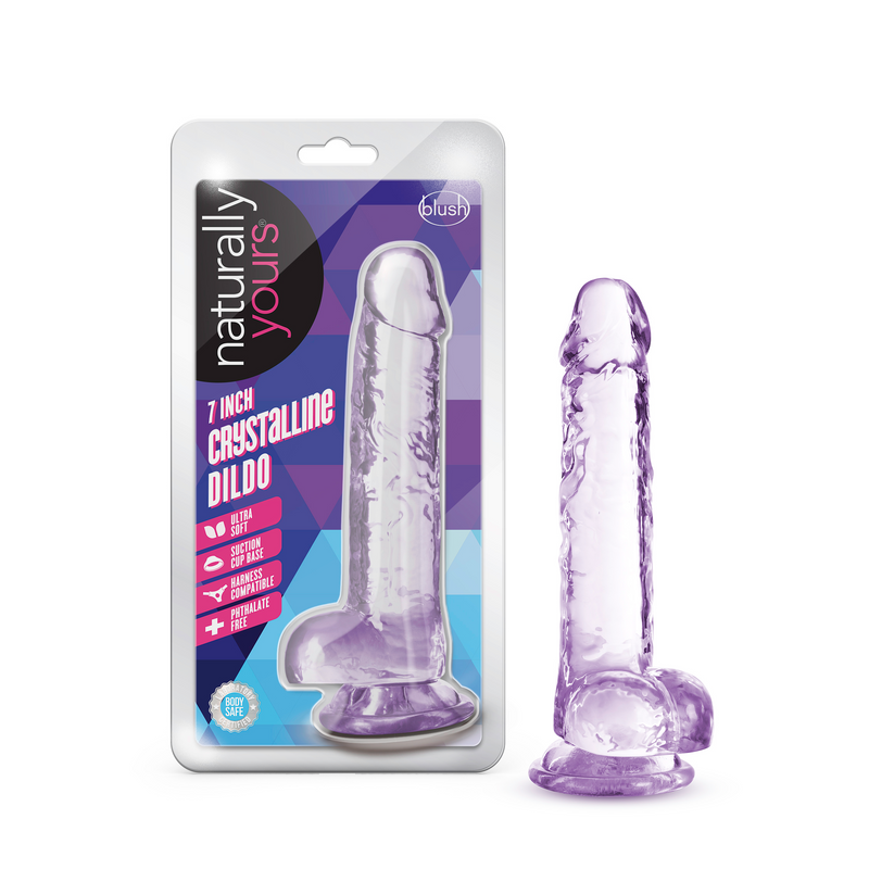 Naturally Yours - 7 Inch Crystalline Dildo - Amethhyst-Dildos & Dongs-OUR LAVENDER