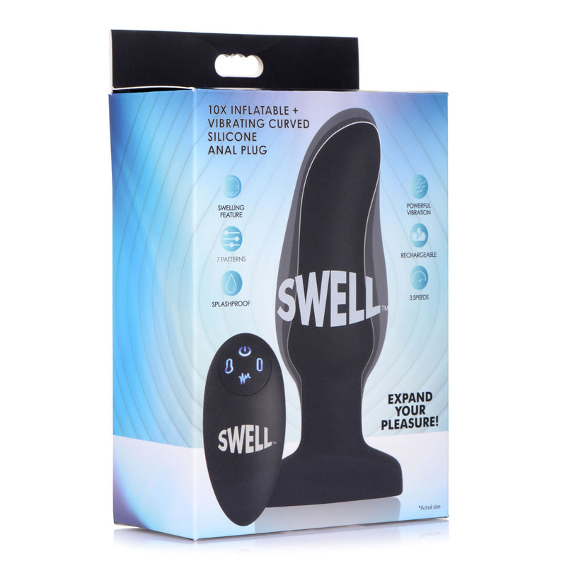 World's 1st Remote Control Inflatable Curved 10x Anal Plug-Vibrators-OUR LAVENDER