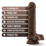 Dr. Skin Plus - 9 Inch Posable Dildo With Balls - Chocolate-Dildos & Dongs-OUR LAVENDER