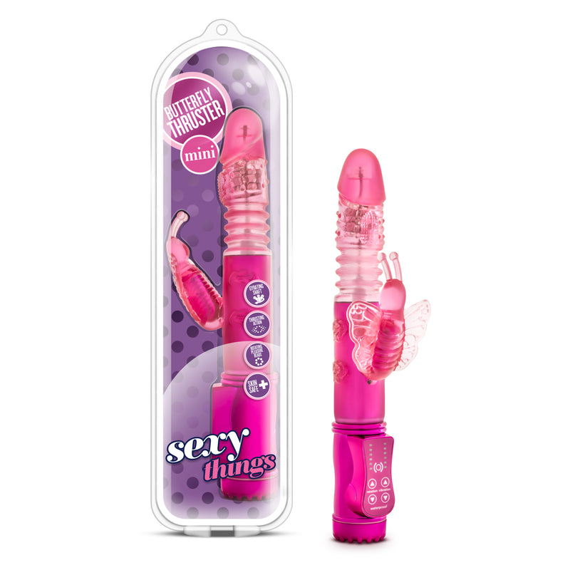 Sexy Things Butterfly Thruster Mini - Fuchsia-Vibrators-OUR LAVENDER