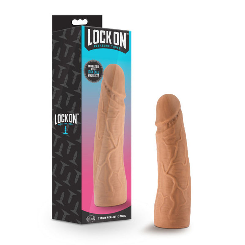 Lock on - 7 Inch Realistic Lock on Dildo - Mocha-Dildos & Dongs-OUR LAVENDER