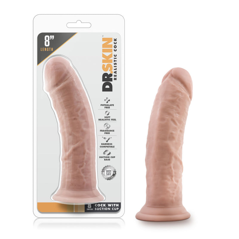 Dr. Skin - 8 Inch Cock W / Suction Cup - Vanilla-Dildos & Dongs-OUR LAVENDER