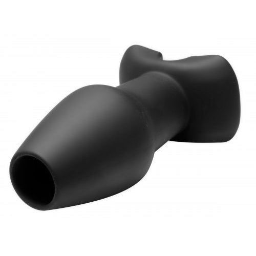 Invasion Hollow Silicone Anal Plug - Large - Black-Anal Toys & Stimulators-OUR LAVENDER