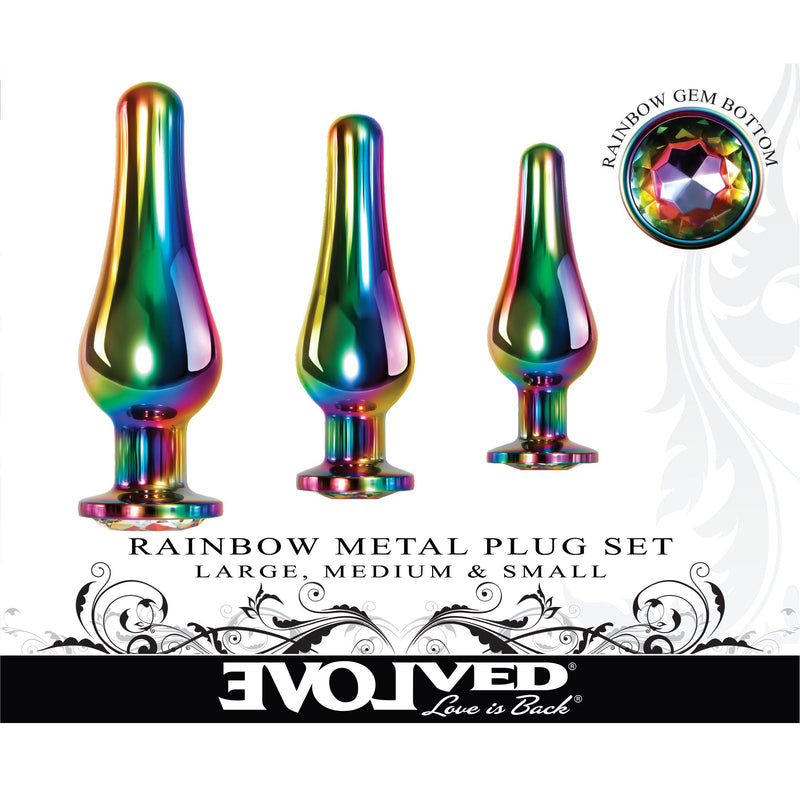 Rainbow Metal Plug Set-Anal Toys & Stimulators-OUR LAVENDER