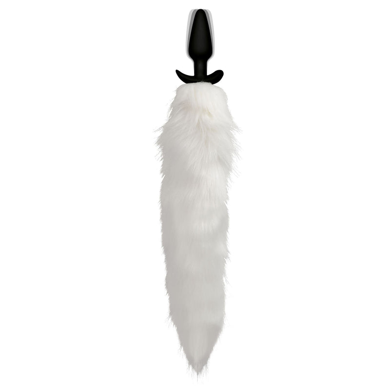Vibrating White Fox Tail Slender Anal Plug-Anal Toys & Stimulators-OUR LAVENDER
