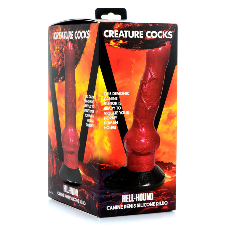 Hell-Hound - Canine Penis Silicone Dildo - Red-Dildos & Dongs-OUR LAVENDER