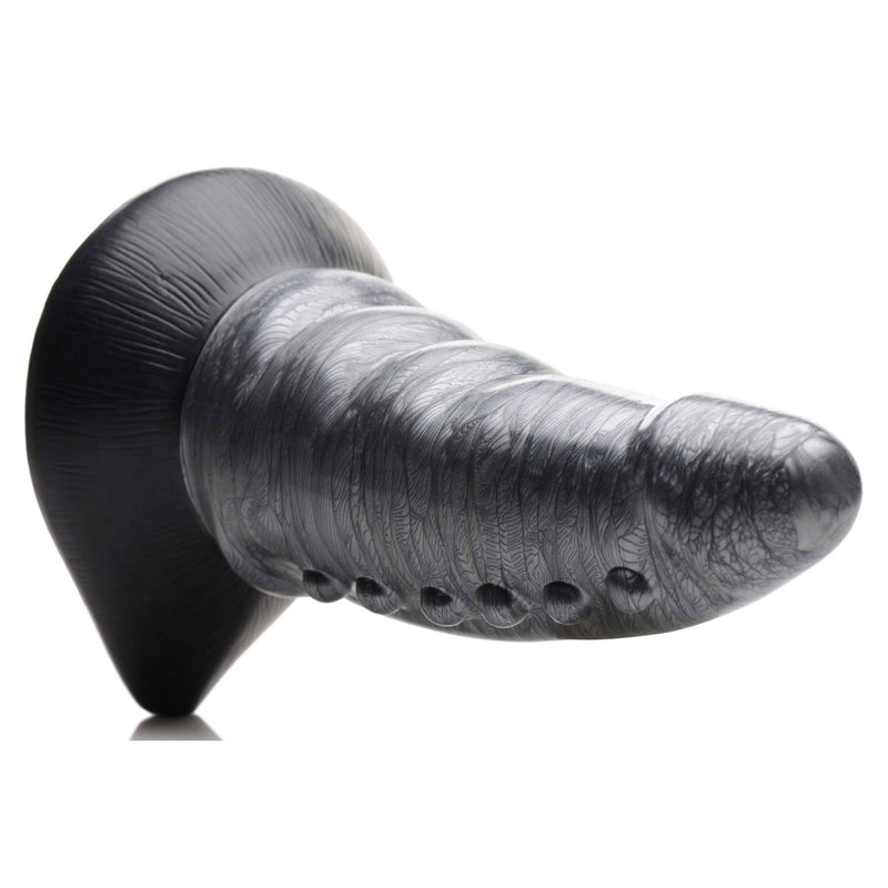 Beastly Tapered Bumpy Silicone Dildo - Silver-Dildos & Dongs-OUR LAVENDER