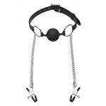 Hinder Silicone Breathable Ball Gag and  Nipple Clamps MS-AD699