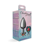 Cheeky Charms-Gunmetal Metal Butt Plug- Heart-Rainbow-Large-Anal Toys & Stimulators-OUR LAVENDER