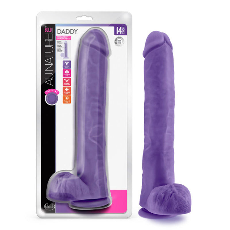 Au Naturel - Bold - Daddy - 14 Inch Dildo - Purple-Dildos & Dongs-OUR LAVENDER