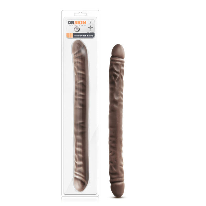 Dr. Skin - 18 Inch Double Dildo - Chocolate-Dildos & Dongs-OUR LAVENDER