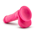 Neo - 6 Inch Dual Density Cock With Balls - Neon Pink-Dildos & Dongs-OUR LAVENDER