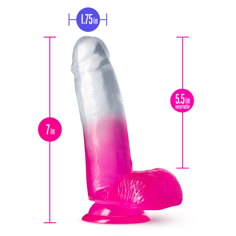 B Yours - Sugar Magnolia - 7 Inch Dildo - Fuchsia-Dildos & Dongs-OUR LAVENDER