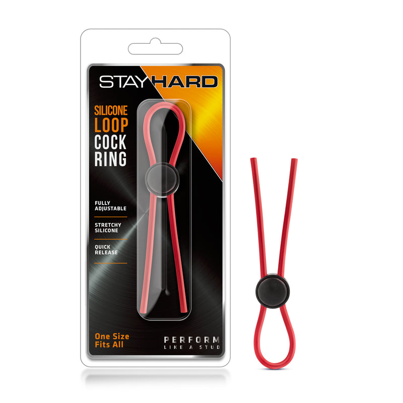 Stay Hard - Silicone Loop Cock Ring - Red-Cockrings-OUR LAVENDER
