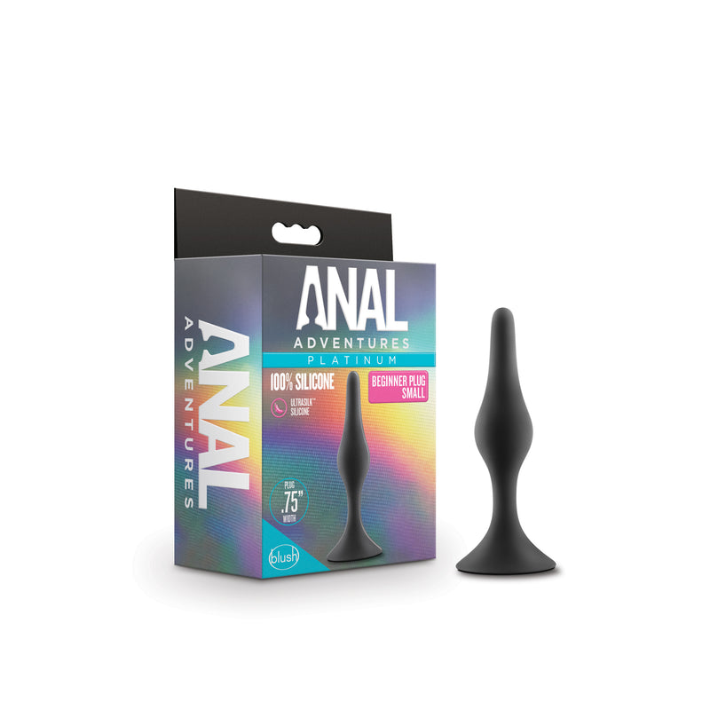 Anal Adventures Platinum - Silicone Beginner Plug - Small - Black-Anal Toys & Stimulators-OUR LAVENDER