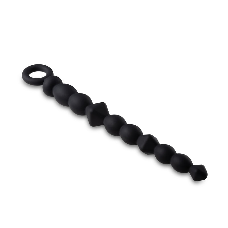 Anal Adventures Platinum - Silicone Beginner Anal Beads - Black-Anal Toys & Stimulators-OUR LAVENDER