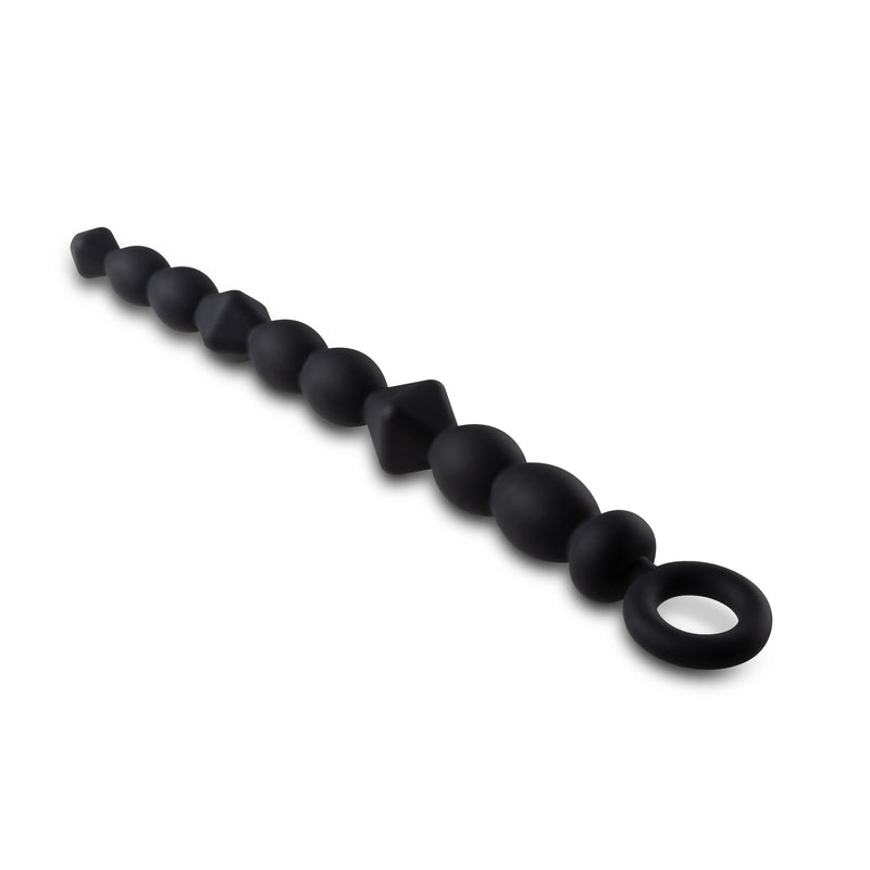 Anal Adventures Platinum - Silicone Beginner Anal Beads - Black-Anal Toys & Stimulators-OUR LAVENDER