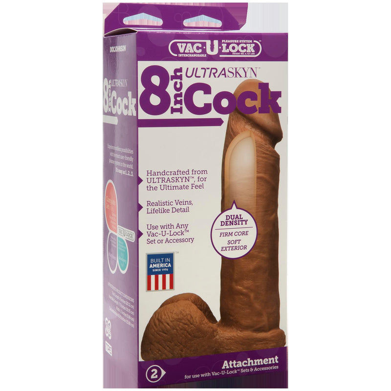 Vac-U-Lock 8-Inch Ultraskyn Cock - Caramel-Dildos & Dongs-OUR LAVENDER