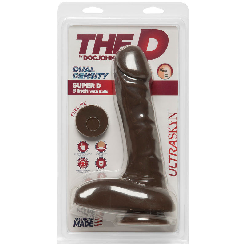 The D - Super D 9 Inch With Balls - Chocolate-Dildos & Dongs-OUR LAVENDER