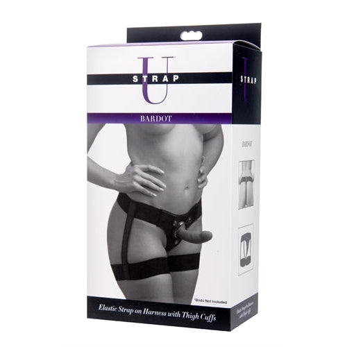 Bardot Elastic Strap on Harness With Thigh Cuffs-Harnesses & Strap-Ons-OUR LAVENDER