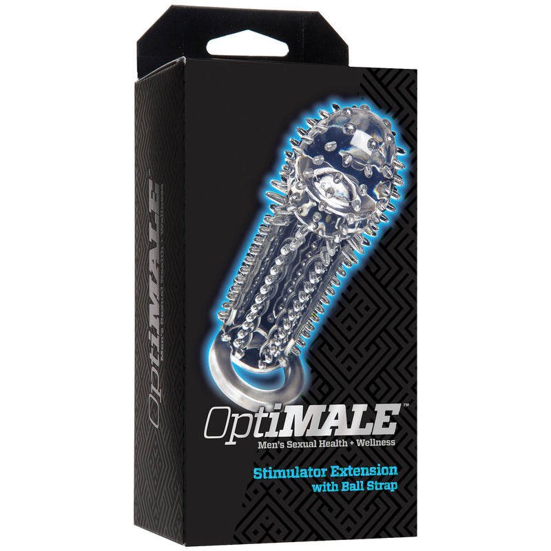 Optimale Stimulator Extension With Ball Strap - Clear-Penis Extension & Sleeves-OUR LAVENDER