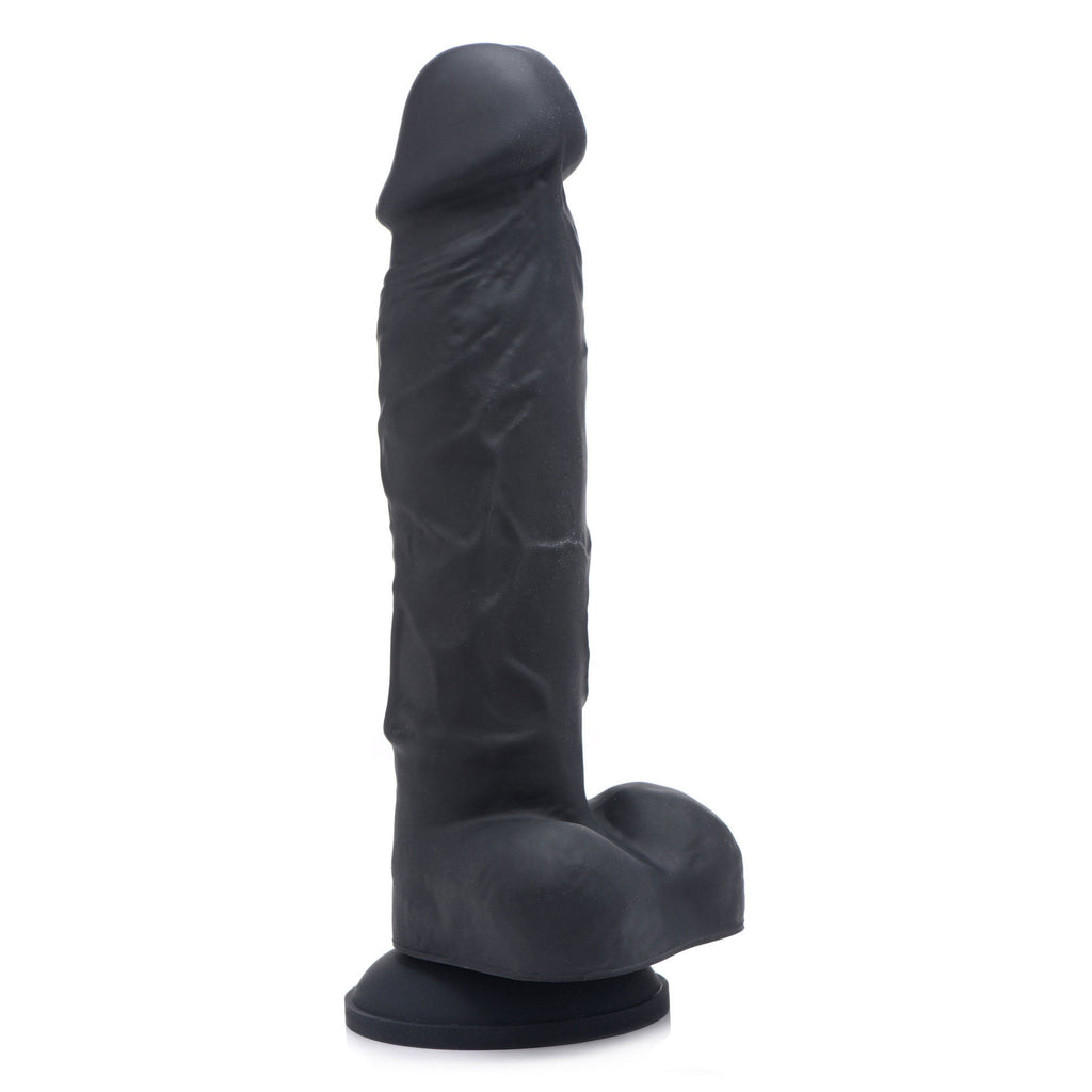 Power Pecker 7 Inch Silicone Dildo With Balls - Black SU-AG371BLK