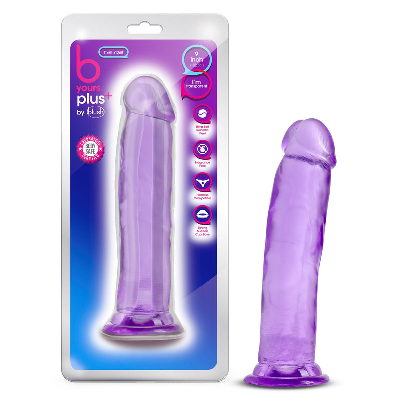 B Yours Plus - Thrill N Drill - Purple-Dildos & Dongs-OUR LAVENDER