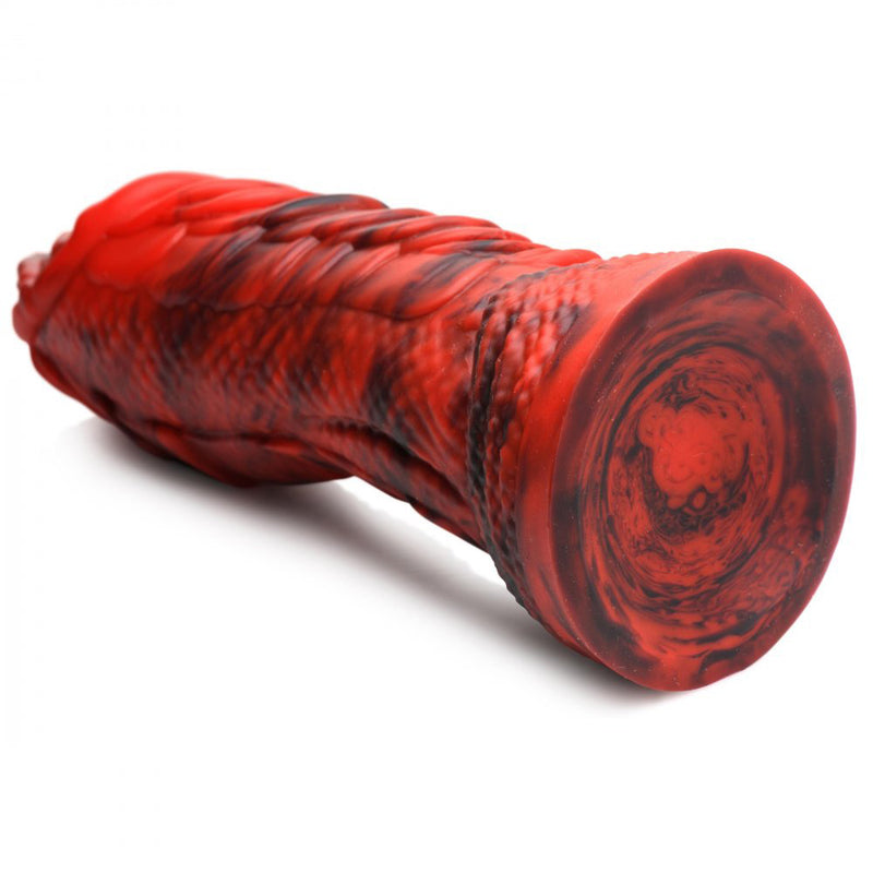 Fire Dragon Red Scaly Silicone Dildo - Red-Dildos & Dongs-OUR LAVENDER