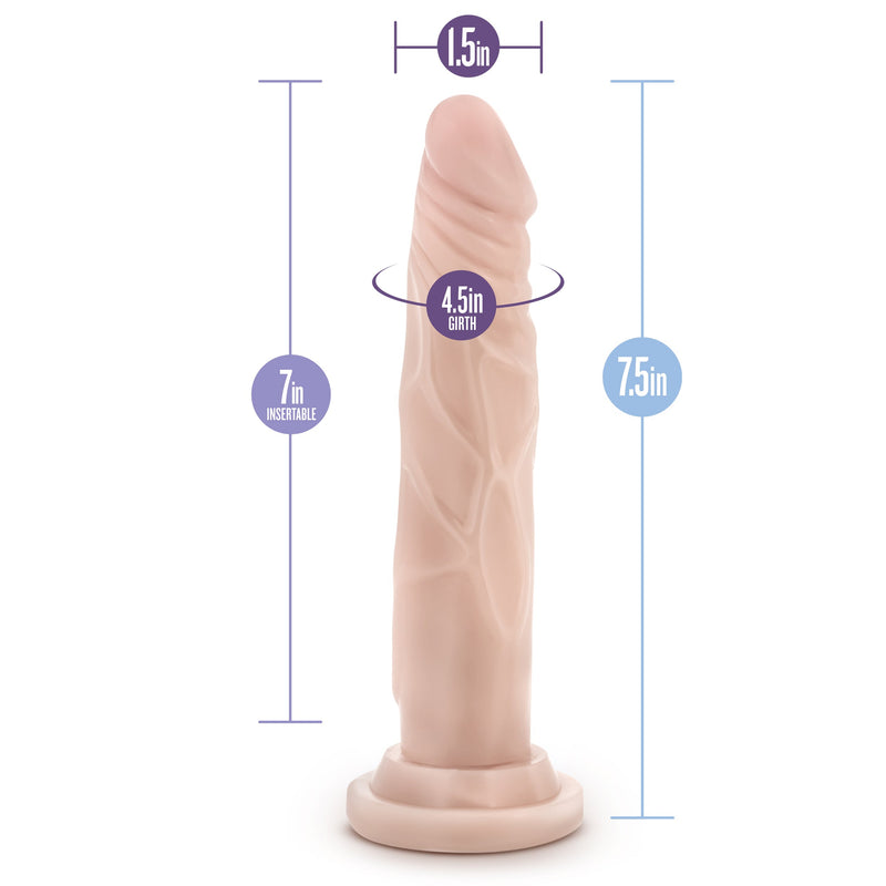 Dr. Skin Silicone - Dr. Carter - 7 Inch Dong With Suction Cup - Vanilla-Dildos & Dongs-OUR LAVENDER