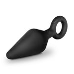 Anal Adventures Platinum - Silicone Loop Plug - Medium - Black-Anal Toys & Stimulators-OUR LAVENDER