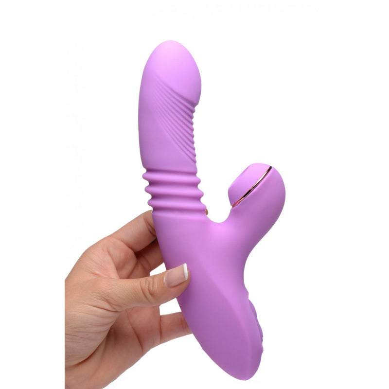 Shegasm Thrusting Suction Rabbit - Purple-Vibrators-OUR LAVENDER