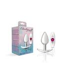 Cheeky Charms-Silver Metal Butt Plug Kit -Clear/bright Pink-Anal Toys & Stimulators-OUR LAVENDER