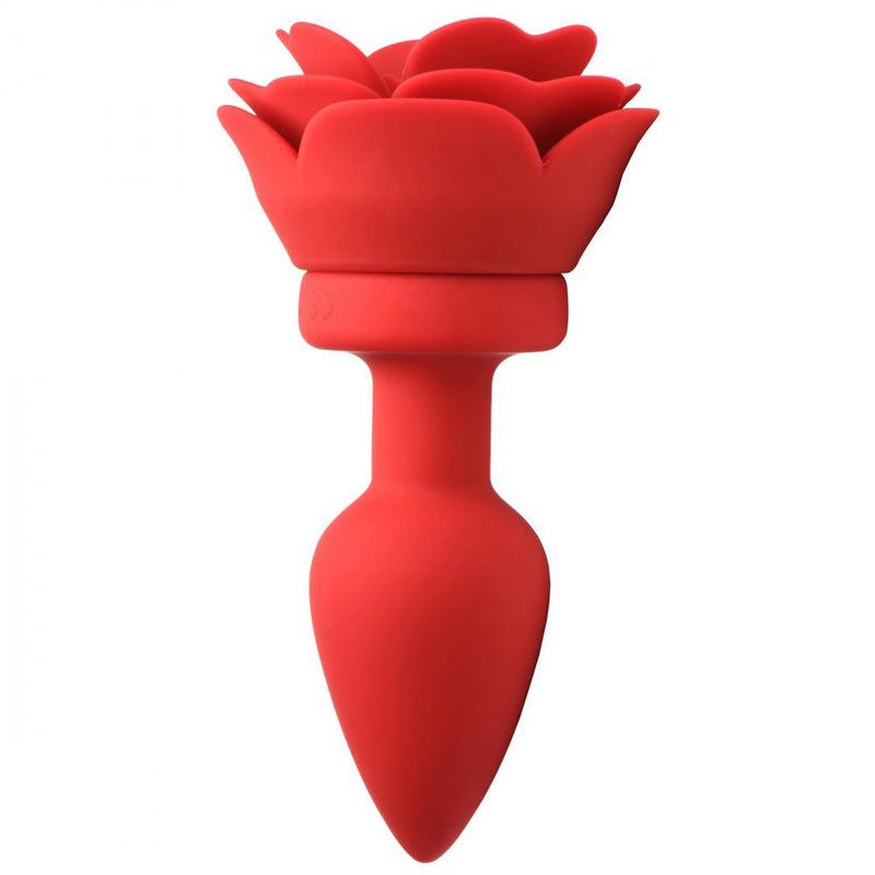 28x Silicone Vibrating Rose Anal Plug With Remote  - Medium BTYS-AG988-MED