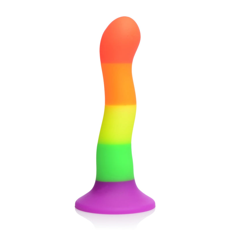 Proud Rainbow Silicone Dildo With Harness-Harnesses & Strap-Ons-OUR LAVENDER