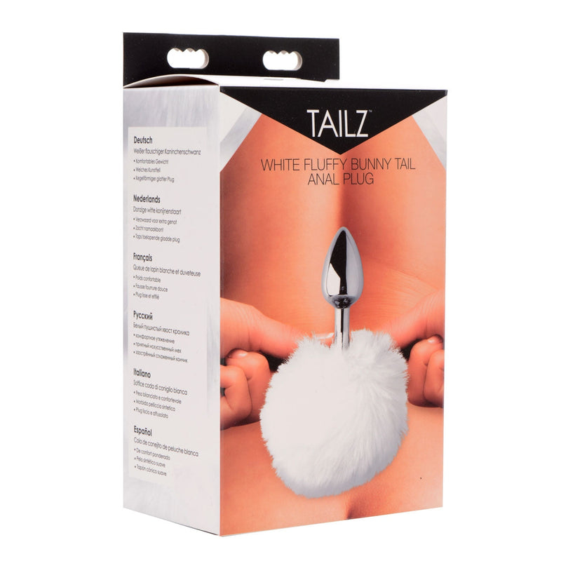 White Fluffy Bunny Tail Anal Plug-Anal Toys & Stimulators-OUR LAVENDER