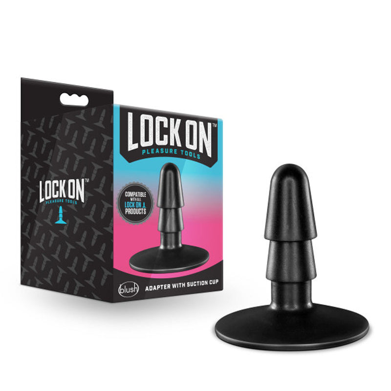 Lock on - Adapter With Suction Cup - Black-Harnesses & Strap-Ons-OUR LAVENDER