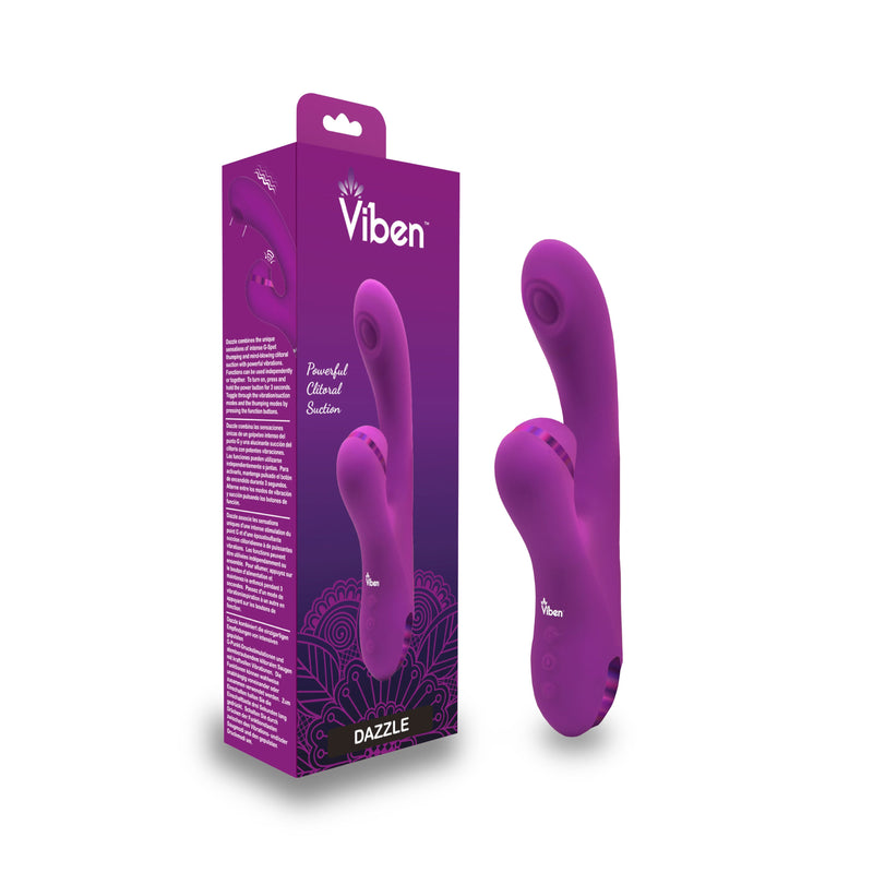 Dazzle - Berry - Rechargeable Thumping and Suction Rabbit-Vibrators-OUR LAVENDER