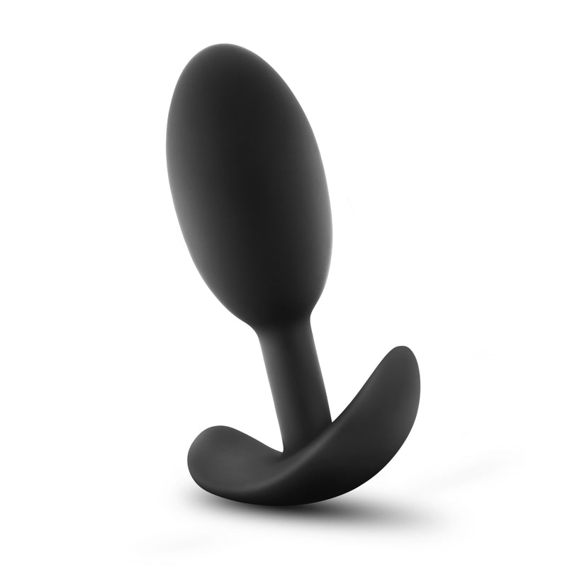 Anal Adventures - Platinum - Silicone Vibra Slim Plug -Medium - Black-Anal Toys & Stimulators-OUR LAVENDER