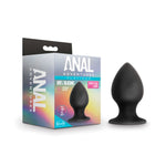 Anal Adventures - Platinum - Silicone Anal Stout Plug - Large - Black-Anal Toys & Stimulators-OUR LAVENDER