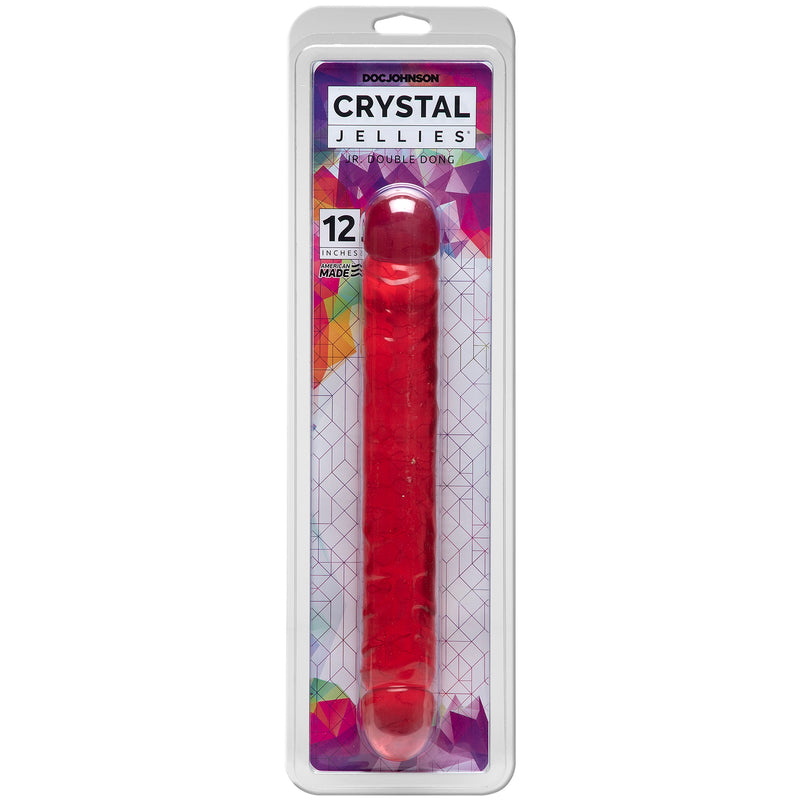 Crystal Jellies Jr. Double Dong 12 Inch - Pink-Dildos & Dongs-OUR LAVENDER