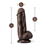 Dr. Skin Plus - 7 Inch Girthy Posable Dildo With Balls - Chocolate-Dildos & Dongs-OUR LAVENDER