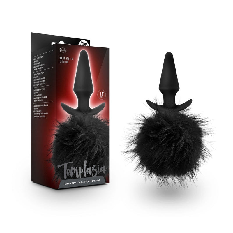 Temptasia - Bunny Tail Pom Plug - Black-Anal Toys & Stimulators-OUR LAVENDER