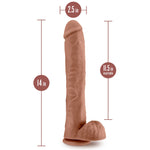 Au Naturel - Daddy - 14 Inch Dildo - Mocha-Dildos & Dongs-OUR LAVENDER