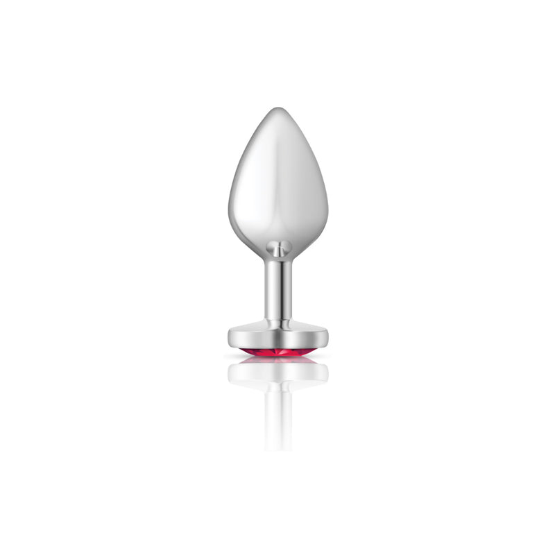 Cheeky Charms-Silver Metal Butt Plug- Heart-Bright Pink-Medium-Anal Toys & Stimulators-OUR LAVENDER