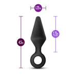 Anal Adventures Platinum - Silicone Loop Plug - Medium - Black-Anal Toys & Stimulators-OUR LAVENDER