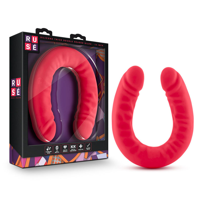 Ruse - Silicone Double Headed Dildo - 18 Inch - Cerise-Dildos & Dongs-OUR LAVENDER