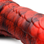 Fire Dragon Red Scaly Silicone Dildo - Red-Dildos & Dongs-OUR LAVENDER