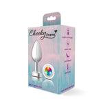 Cheeky Charms-Silver Metal Butt Plug- Light Up-Medium-Anal Toys & Stimulators-OUR LAVENDER