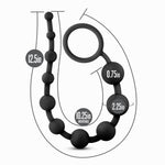 Anal Adventures - Platinum - Silicone 10 Anal Beads - Black-Anal Toys & Stimulators-OUR LAVENDER