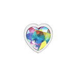 Cheeky Charms-Silver Metal Butt Plug- Heart-Clear-Medium-Anal Toys & Stimulators-OUR LAVENDER